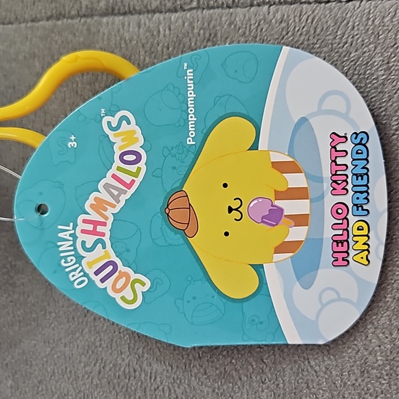1/$6 or 2/$10 NWT Squishmallows - Hello Kitty Pompompurin Clip-On Keychain Plush - Picture 7 of 8